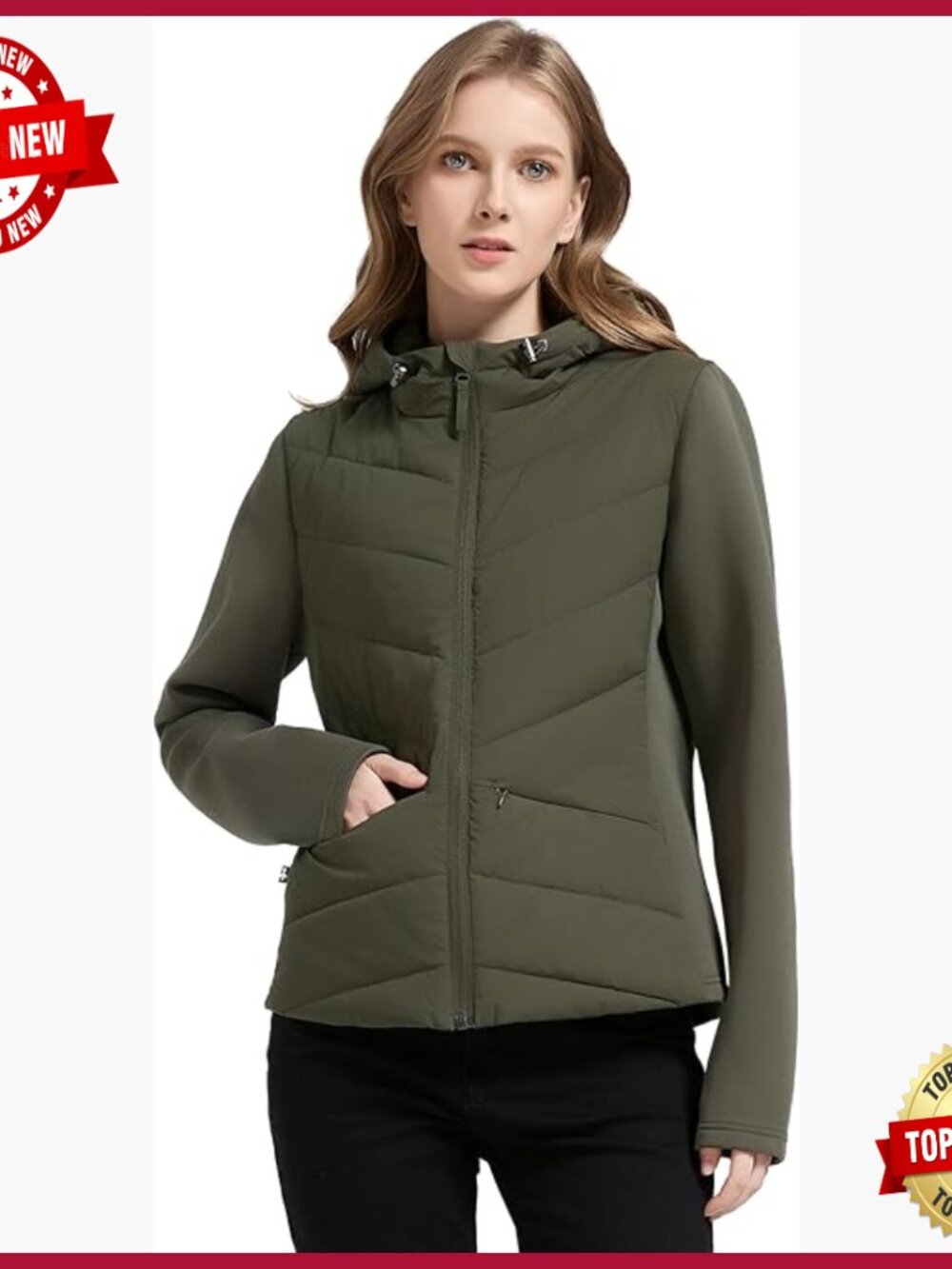 Lightweight Quilted Puffer Jacket With Hood, Water Repellent, Regular Fit